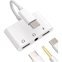 Adapteris USB C Jack 3,5 mm austiņu (3-in-1) austiņu lādētājs no USB-C uz austiņām, DAC audio kabelis, saderīgs ar Huawei Xiaomi Redmi Google Samsung Galaxy S20 Cable Car AUX adapteri