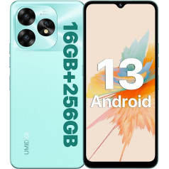 UMIDIGI A15 viedtālrunis bez līguma (2023), Android 13 NFC mobilais tālrunis 16GB (8GB + 8GB) + 256GB (līdz 1TB), 64MP + 16MP, 6,7