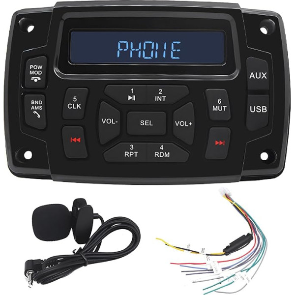 Geloo Boat Marine Stereo Waterproof MP3 atskaņotājs AM/FM Radio Stereo Media uztvērējs jahtām, jahtām, jūras laivām