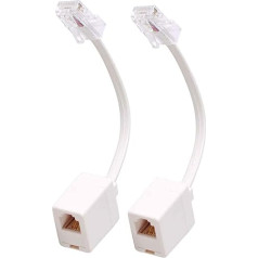 Uvital RJ45 uz RJ11 pārveidotājs, adapteris, savienotājs no RJ11 6P4C sieviešu uz Ethernet RJ45 8P8C vīriešu (2 gab.), telefona RJ11 6P4C sieviešu uz Ethernet RJ45 8P8C vīriešu pārveidotājs (2 gab.)