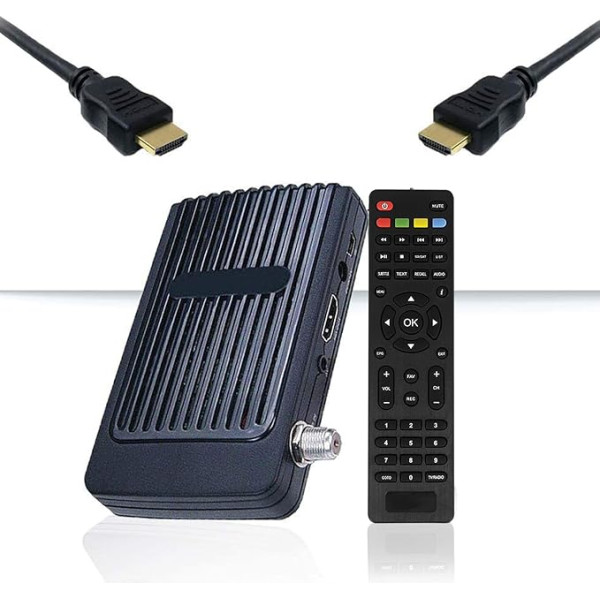 Mini Sat HD digitālais uztvērējs (HDTV, DVB-S/S2, Full HD 1080P) [HDMI, 2x USB 2.0, iepriekš ieprogrammēts Astra Hotbird Türksat]