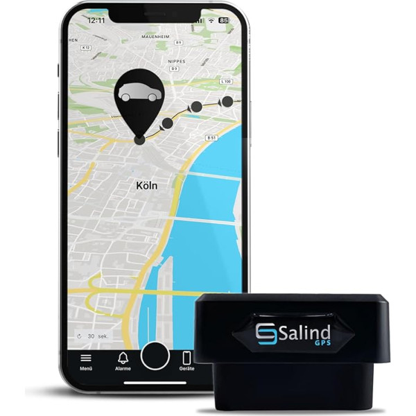 SALIND GPS seklys automobiliams, transporto priemonėms ir sunkvežimiams OBD2 kištukas - automobilio sekimo siųstuvas su buvimo vieta - transporto priemonių apsauga nuo vagysčių - sekimas internetu visame pasaulyje realiuoju laiku su programėle (iO