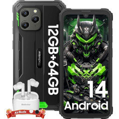 Blackview BV5300Pro Android 14 āra mobilais tālrunis bez līguma ar akumulatoru 6580 mAh, 12GB + 64GB/1TB SD Octa Core, 6,1 collu celtniecības mobilais tālrunis, 13MP + 8MP, āra viedtālrunis 4G