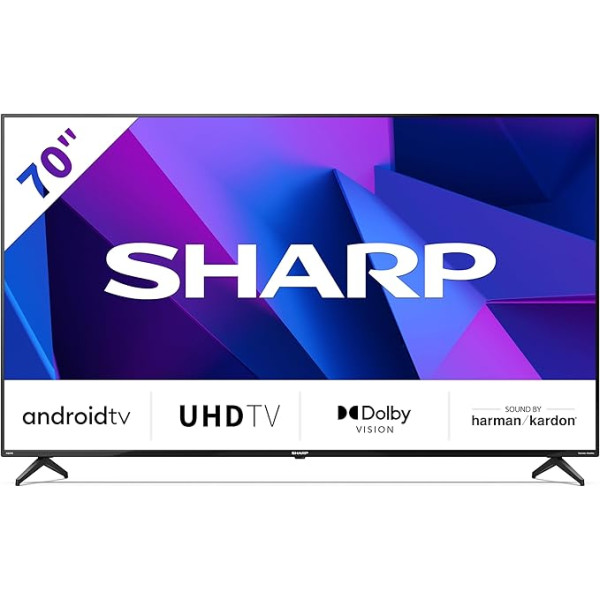 SHARP 70FN2EA Android TV 177 cm (70 collu) 4K Ultra HD Android TV (Smart TV, Bluetooth, Dolby Vision, HDMI 2.1 ar eARC)