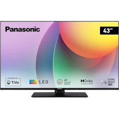 Panasonic TB-43W60AEZ, W60 sērijas 43 collu 4K Ultra HD LED Smart TV, 2024, TiVo, 4K Color Engine, Dolby Vision un Atmos, Game Mode Plus, kas nodrošina izcilu vizuālo pieredzi