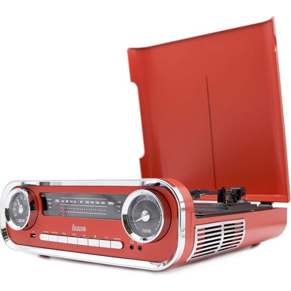 LAUSON 01TT17 Retro dizains Bluetooth vinila plašu atskaņotājs mūzikas sistēma ar Vinila atskaņotājs mūzikas sistēma ar Vinila retro radio USB 33/45/78rpm vinila uz MP3 sarkans