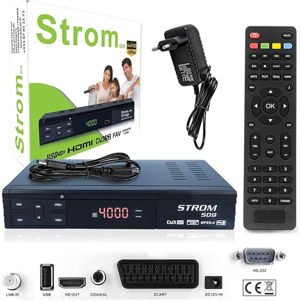 Strom Atemio AM 6000 HD satelīta uztvērējs bez cietā diska (E2, TitanNit, USB, DVB-S2) Melns