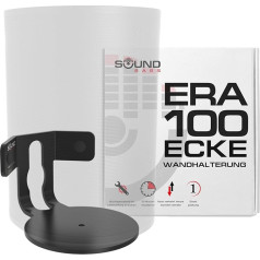 Sound bass ERA100 Stūra sienas stiprinājums zema profila, melns, melns, viens (komplektā ar visu montāžas aparatūru, kas saderīgs ar Sonos ERA 100 skaļruni