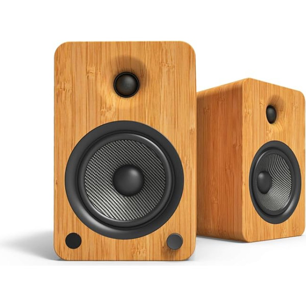 Kanto YU6BAMBOO Aktīvs skaļrunis ar Bluetooth, iebūvēts Phono priekšpastiprinātājs, 200 W maksimālā jauda, 1 collas zīda kupola skaļrunis un 5,25 collu kevlara draiveris, pāri | Bambuss