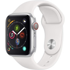 Apple Watch Series 4 40mm (GPS + Cellular) - Alumīnija siksniņa, sudraba, zilā krāsā, gaiši zilā sporta aproce (Bendra)