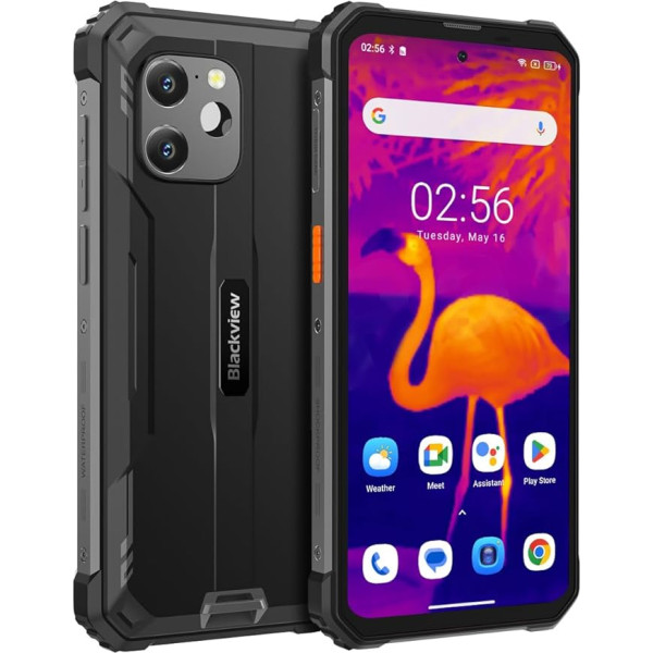 Blackview termokameras ārpustelpu viedtālrunis BV8900, 10000 mAh akumulators, Helio P90 700 16GB + 256GB, 64MP trīskāršā kamera, 6,5 collu 2.4K FHD+, IP68 Android 13 ārpustelpu mobilais tālrunis bez