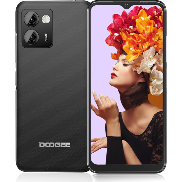 DOOGEE N50 Pro viedtālrunis Android 13, 20GB+256GB/TF1TB, 6,52 collu HD+mobilais tālrunis, Octa-Core, 4200mAh, 50MP+8MP, 4G Dual SIM tālrunis, pirkstu nospiedumi/Face ID/GPS/Panorāmas režīms/Type C/OTG