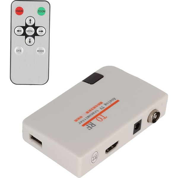 Annadue HDMI uz RF koaksiālo konvertors ar tālvadības pulti, HD HDMI uz koaksiālo HF konvertors, TV modulators, HDMI uz RF analogā signāla pārveidotājs, atbalsta 480I/480P/576I/576P/720P/720I/1080I/1080P/1080P