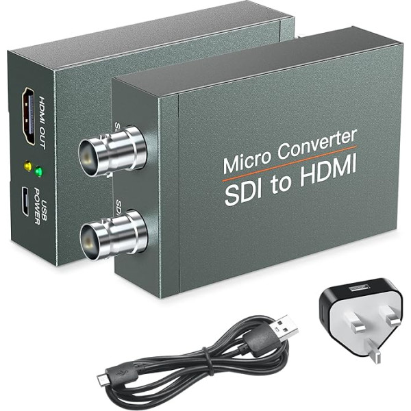 SDI uz HDMI, SDI uz HDMI pārveidotājs, 1080P HD-SDI / 3G-SDI/SD-SDI uz HDMI video audio pārveidotājs, BNC uz HDMI adapteris SDI kameras monitora projektoram