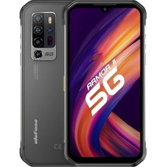 5G āra mobilais tālrunis bez līguma Ulefone Armor 11, 8GB RAM 256GB ROM, 48MP piecu kameru nakts redzamība, Android 10 IP68 IP69K izturīgs viedtālrunis, 6,1 collu ekrāns, 5200 mAh bezvadu uzlāde NFC