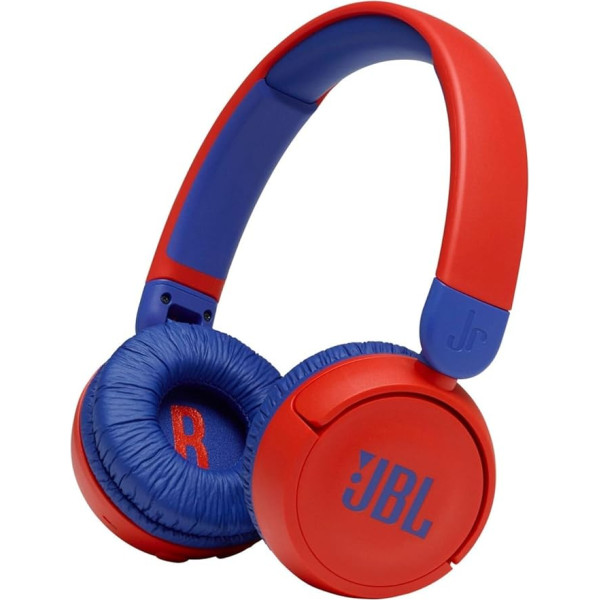 JBL Jr310BT bezvadu austiņas bērniem, Bluetooth austiņas ar mikrofonu, droša skaņa zem 85 dB skaļuma, 30 stundu akumulators, salokāmas, ērtas, vienkāršas, mīkstas, foršas krāsas (sarkanas), mazas