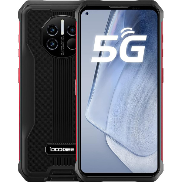 DOOGEE 5G āra viedtālrunis bez līguma V10 6,39 collu Android 11 āra mobilais tālrunis, 8GB + 128GB MediaTek Dimensity 700, infrasarkanais termometrs, 48MP trīskāršā kamera, 8500mAh akumulators, IP68/IP69K