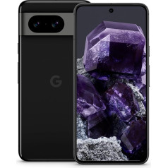 Google Pixel 8 - Android viedtālrunis bez SIM kartes bloķēšanas ar jaudīgu Pixel kameru, 24 stundu akumulatora darbības laiku un jaudīgām drošības funkcijām - Obsidian, 128 GB