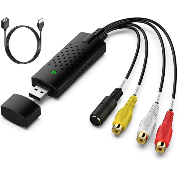 Vabiooth USB 2.0 audio/video konvertors VHS uz digitālo pārveidotājs RCA TV uz PC MAC Digitizēt un rediģēt video no analogā video VCR VHS DVD Vabiooth mikroskops