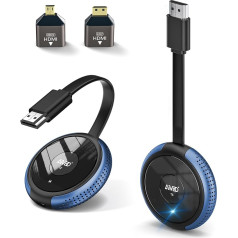 HDMI bezvadu, bezvadu HDMI raidītājs un uztvērējs 4K 165FT/50M HDMI radio pārraide, HD radio 5G HDMI bezvadu pārraide portatīvajam datoram, kamerai, Netfix, PS5, tālrunim uz monitoru, projektoru, HDTV