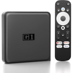 G1 Android TV Box 11.0, Smart TV Box 4GB+32GB Quad Corex-A55 Atbalsta 4K 2.4/5.0GHz WIFI6 BT5.0 AV1 10/100M Ethernet HDMI 2.0 TV Box, saderīgs ar Dolby Vision un audio, balss palīgs