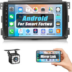 [1+32G] SIXWIN Android 13 Auto radio ar satelītnavigācijas sistēmu Mercedes Benz Smart Fortwo 2005-2010.9 collu skārienjūtīgais displejs ar Bluetooth WiFi FM Mirror Link USB