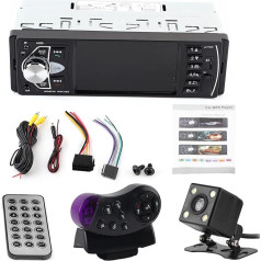 Qiilu Car MP5, 4,1 collu HD Handsfree Bluetooth Auto MP5 atskaņotājs Video atskaņošana FM radio AUX atmiņas karte USB tālvadības pults ar kameru Auto video atskaņotājs Auto radio filtrs