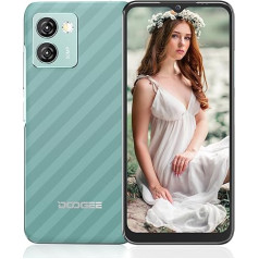 DOOGEE N50 Pro Android 13 viedtālrunis, 20 (8+12GB RAM 256GB ROM, mobilais tālrunis, 6,52 collu HD+, 50+2MP AI kamera viedtālrunis 4200mAh, viedtālrunis ar pirkstu nospiedumu un Dual 4G Nano SIM OTG/GPS, zaļš