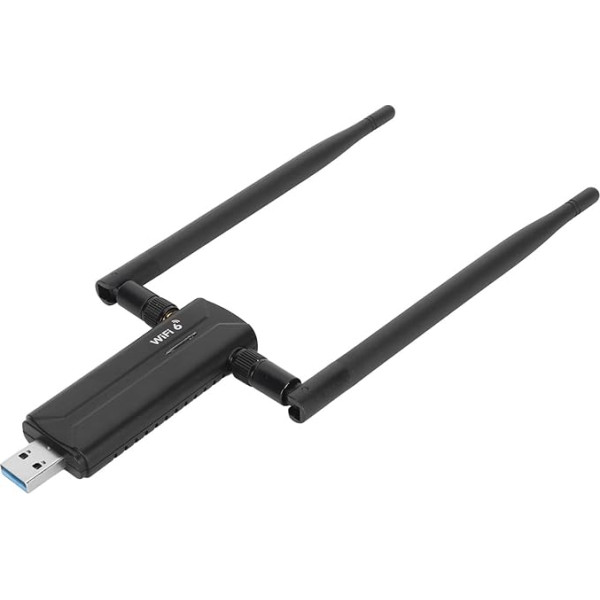 Annadue WiFi 6 USB 3.0 adapteris galddatoram, AX5400M bezvadu WiFi adapteris, trīs joslu 6GHz 5GHz 2,4GHz bezvadu tīkla adapteris ar divām 6 Dbi antenām, atbalsta Windows 11, 10