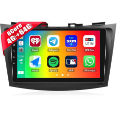 4G + 64G CAMECHO 8Core Auto Radio priekš Suzuki Swift/Ertiga 2012-2017 ar navigācijas sistēmu Carplay Android Car, Android 13, Double DIN Radio ar 9 collu ekrānu ar DSP RDS Bluetooth Mirror Link