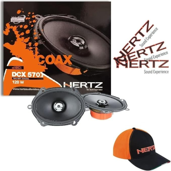 Hertz DCX 570.3 DCX570.3 divvirzienu ovālie skaļruņi 5 x 7 collas 13 x 18 cm 60 W RMS un 120 W Max 4 Ohm 93 dB + cepure un 3 bezmaksas uzlīmes katram pārim