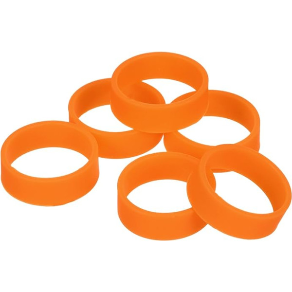 sourcing map 20 Stück Silikon-Gummibänder, 20 x 7 mm, Gummibänder, Kabelbinder, starke elastische Bänder, rutschfest, für Kordelverpackungen, Beutel, Orange