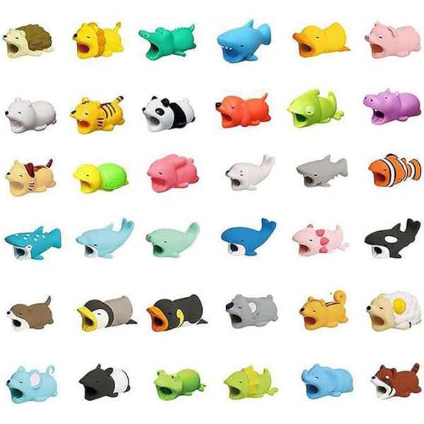 10Pcs Cute Animal Cable Protector, dzīvnieku kabeļa silikona aizsargs, kabeļa pārtraukuma aizsargs, Usb uzlādes kabeļa aizsargs dažādiem mobilajiem tālruņiem.