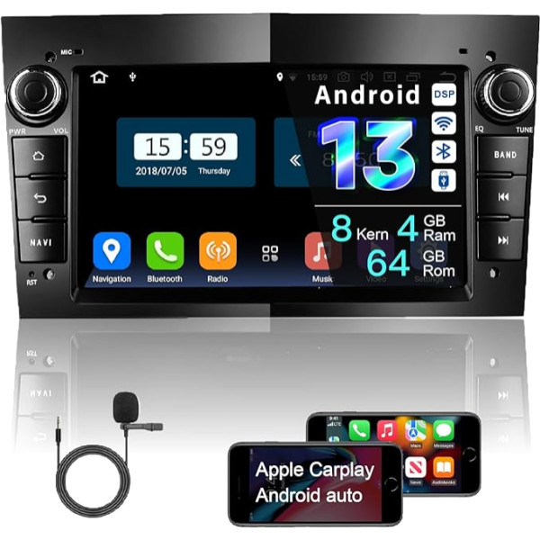 Amaseaudio Ultra Thin Android 13 auto radio, Wireless Carplay Android Car, DSP+, saderīgs ar Opel Corsa Astra Vectra Zafira Antara Meriva Vivaro, 7 collu skārienekrāns, 4G WiFi BT5.0