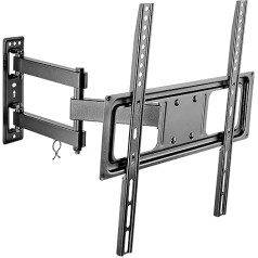 Goobay 49744 Wall Mount 55 Inch Extendible and Fully Movable for TVs and Monitors from 32 to 55 Inches up to 35 kg Max. VESA 400 x 400 Black