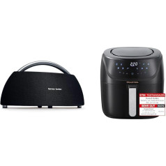 Harman Kardon Go + Play portatīvais Bluetooth skaļrunis melns & Russell Hobbs karstā gaisa fritēze XXL 8L [kompakts korpuss | 7 gatavošanas funkcijas | 10 programmas] Gaisa fritēze (var mazgāt trauku mazgājamā mašīnā)