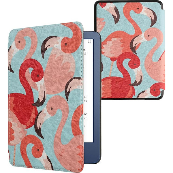 kwmobile Flip Case saderīgs ar Amazon Kindle (2022) Case - eReader Case - Flamingos Pink Pink Red