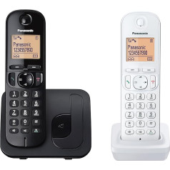 DECT Panasonic KX-TGC212JT1 bezvadu telefons melns ar papildu baltu LCD displeju