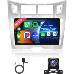 Hodozzy 2G 64G Android auto radio Toyota Yaris/Vizi 2005-2011 Carplay Android Airplay, 9 collu skārienjūtīgais ekrāns ar Bluetooth GPS navigāciju WiFi FM RDS, aizmugures skata kamera 2 DIN radio priekš