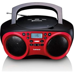 Lenco Radio CD atskaņotājs SCD-501 mit Bluetooth und USB in Rot/Schwarz