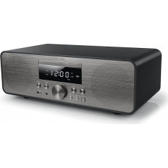 Muse M-880 BTC Design Bluetooth Stereo System with CD Player and USB (FM, PLL, NFC, AUX), 80 Watt, Black/Silver