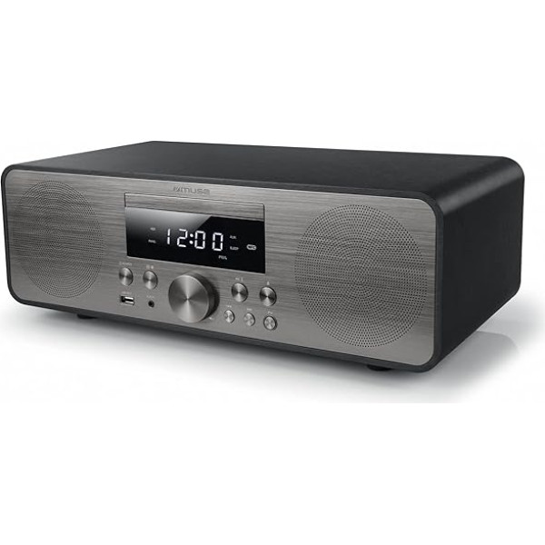 Muse M-880 BTC Design Bluetooth stereo sistēma ar CD atskaņotāju un USB (FM, PLL, NFC, AUX), 80 W, melna/sudraba krāsā