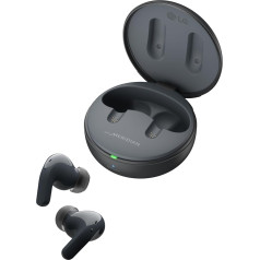 LG TONE Free DT90Q In-Ear Bluetooth austiņas ar Dolby Atmos skaņu, Meridian tehnoloģiju, ANC (aktīvā trokšņu slāpēšana) un UVnano+, melnas krāsas