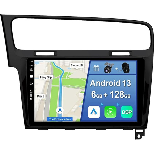 [6GB + 128GB] Android 13 auto radio VW Golf 7 Golf VII 2012-2020-[Integrēts CarPlay/Android Car/DSP/GPS]-10.1 collu IPS ekrāns DAB/Mirror Link/Bluetooth 5.0/AHD/360 kamera