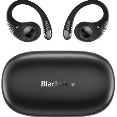 Blackview Open Ear austiņas, Bluetooth austiņas sportam ar ausu āķiem, bezvadu Bluetooth 5.3 Open Ear sporta austiņas, dubultais mikrofons, skaidri zvani, skārienvadība, skriešanas treniņiem