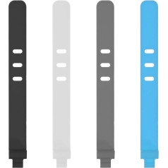 sourcing map 4 Pack Reusable Cable Ties, 3 caurumi regulējams slēgšana stiepļu saites mājas biroja vadu vadu vadību (melna, balta, pelēka, zila)