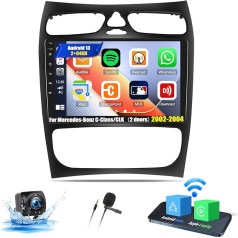 OiLiehu 2G + 64G Android 13 Carplay Android auto radio 2DIN priekš Mercedes Benz C-klases W203 C200 C200 C320 C350 CLK W209 S203 A209 Auto radio ar ekrānu 9 collas ar HiFi/Bluetooth/FM RDS/WiFi/GPS