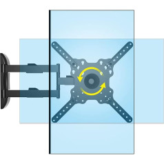 HILLPORT DY3255 TV sienas stiprinājums, pagriežams TV 32-50 collas, 360° regulējams kronšteins, pagriežams un noliecams TV ekrāniem un monitoriem līdz 19,8 kg, maksimālais VESA 400 x 400 mm