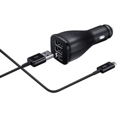 Samsung Oriģinālais divu USB lādētājs ar Micro USB C lādēšanas kabeli - melns