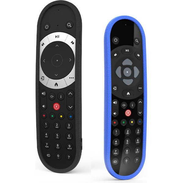 Sky Q tālvadības pults silikona vāciņš, kas aizsargā pret triecieniem, Sky Q, Sky Glass tālvadības pults, skārienpults un visu populāro Sky Q Bluetooth tālvadības pults modeļu vāciņiem - melns un zils (2 gabali)